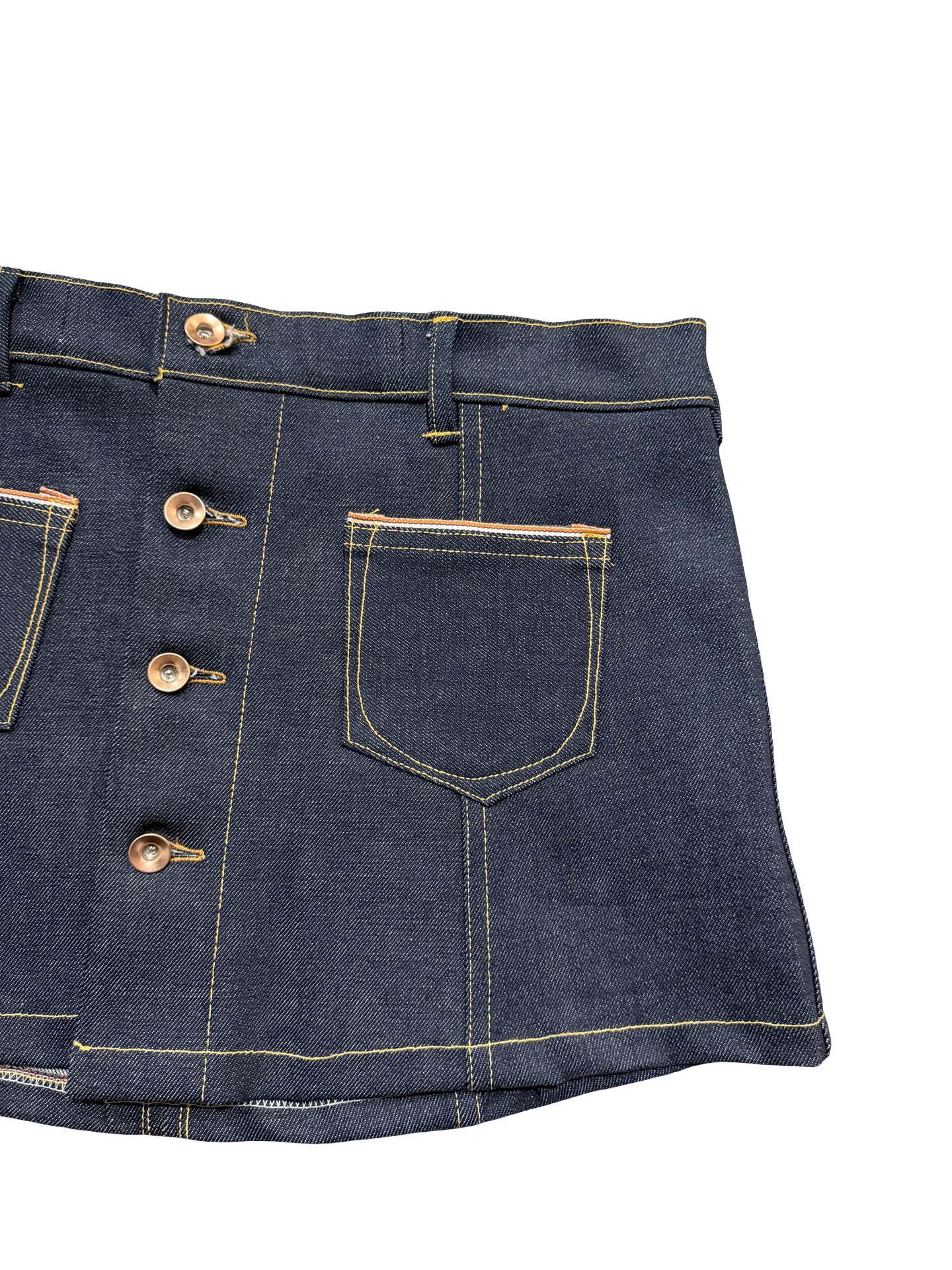 Selvedge Felled miniskirt 32x13”