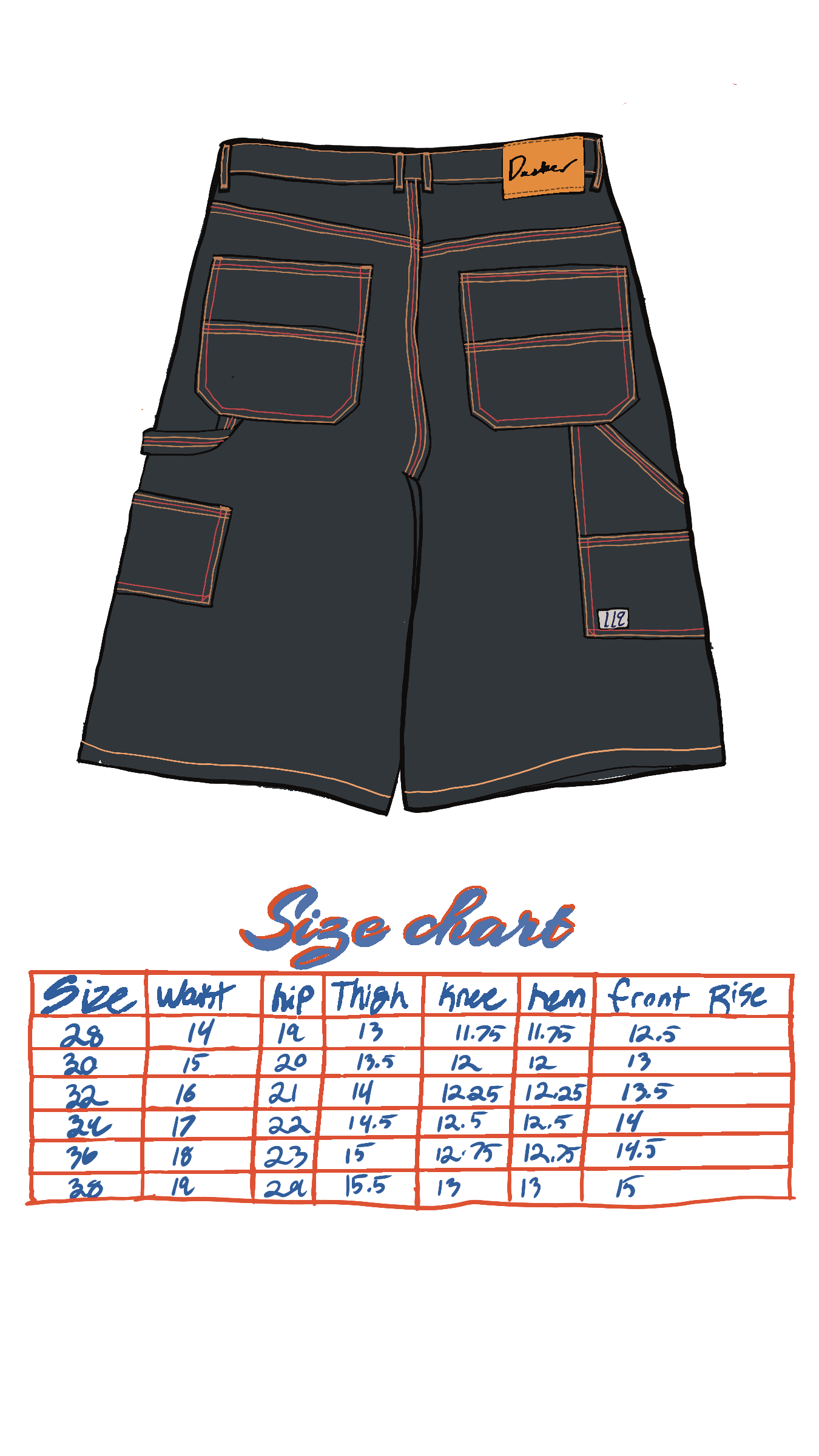 Baggy Carpenter Shorts - 12 Oz