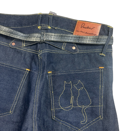 Tie Front Raw Denim Jeans (16.5Oz)