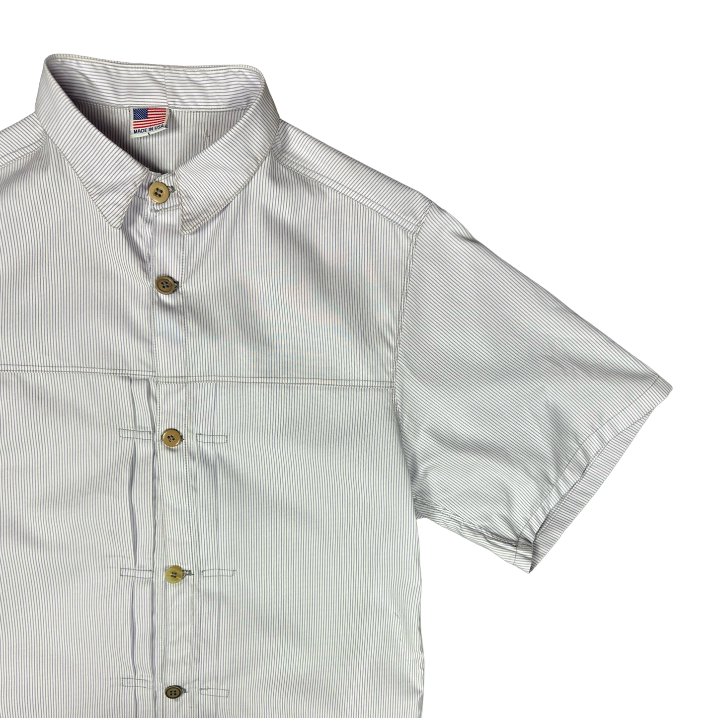 Pleated Button-up Shirt