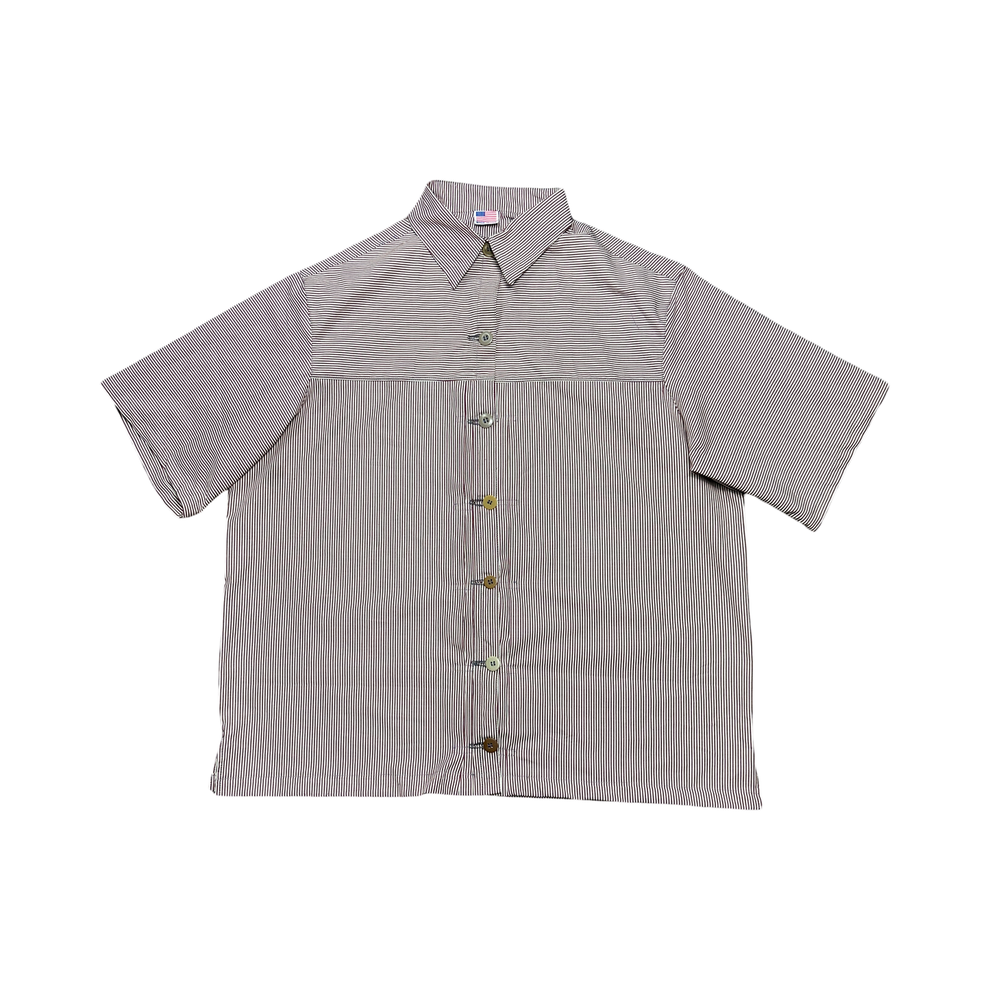 Pleated Button-up Shirt