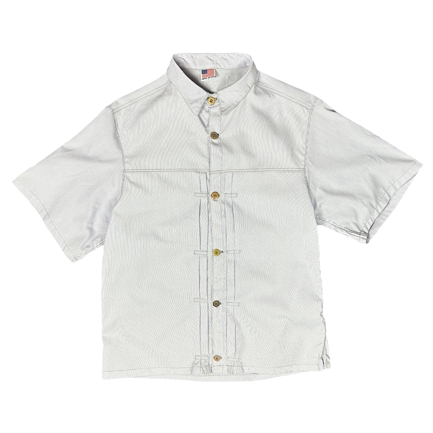 Pleated Button-up Shirt