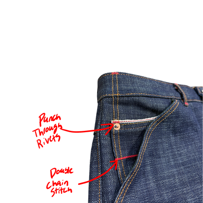 18 OZ SELVEDGE ENGINEER JEANS OVERSTOCK