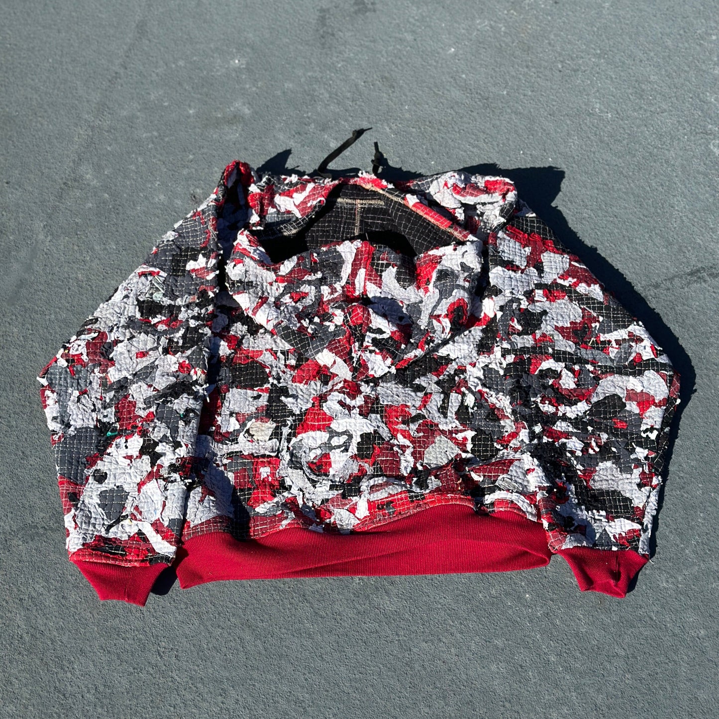 Boro Camo Scrapwork Hoodie Red