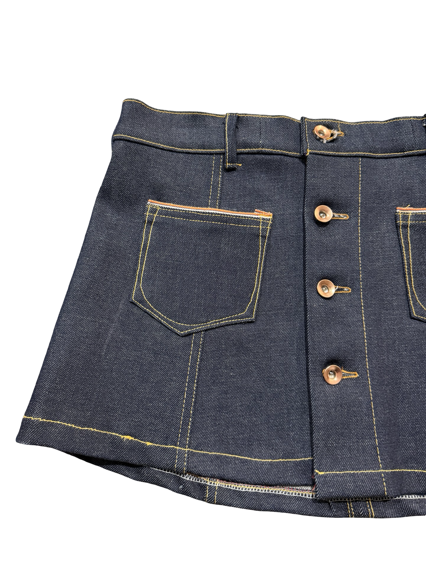 Selvedge Felled miniskirt 32x13”