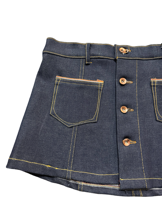 Selvedge Felled miniskirt 32x13”