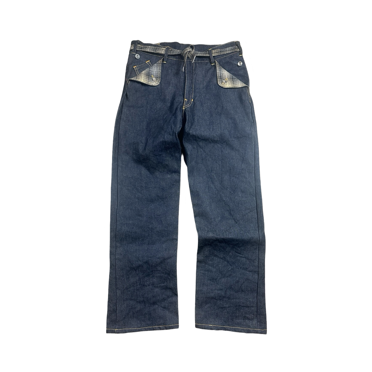 Tie Front Raw Denim Jeans (16.5Oz)