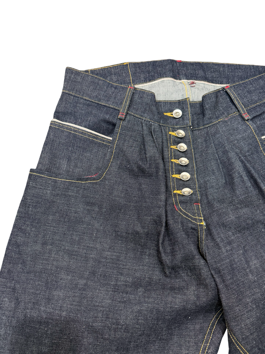 Baggy Selvedge Pleat Jeans 34”