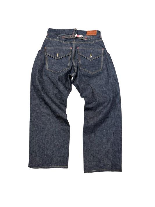 Baggy Selvedge Pleat Jeans 34”
