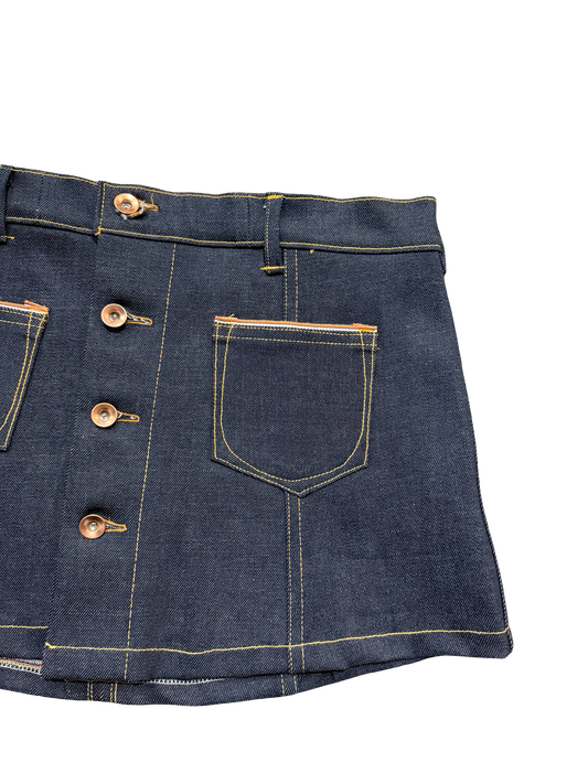 Selvedge Felled miniskirt 32x13”