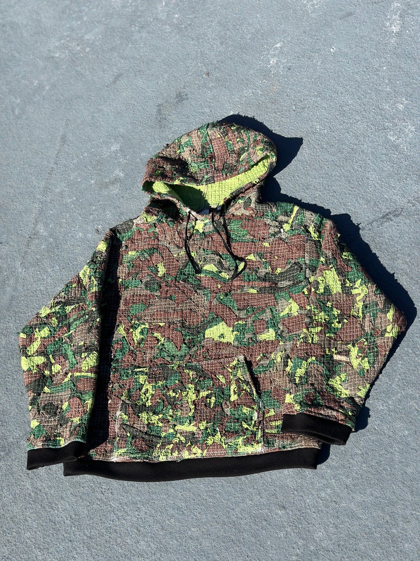 Boro Camo Scrapwork Hoodie Green/Brown