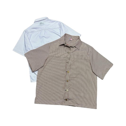 Pleated Button-up Shirt