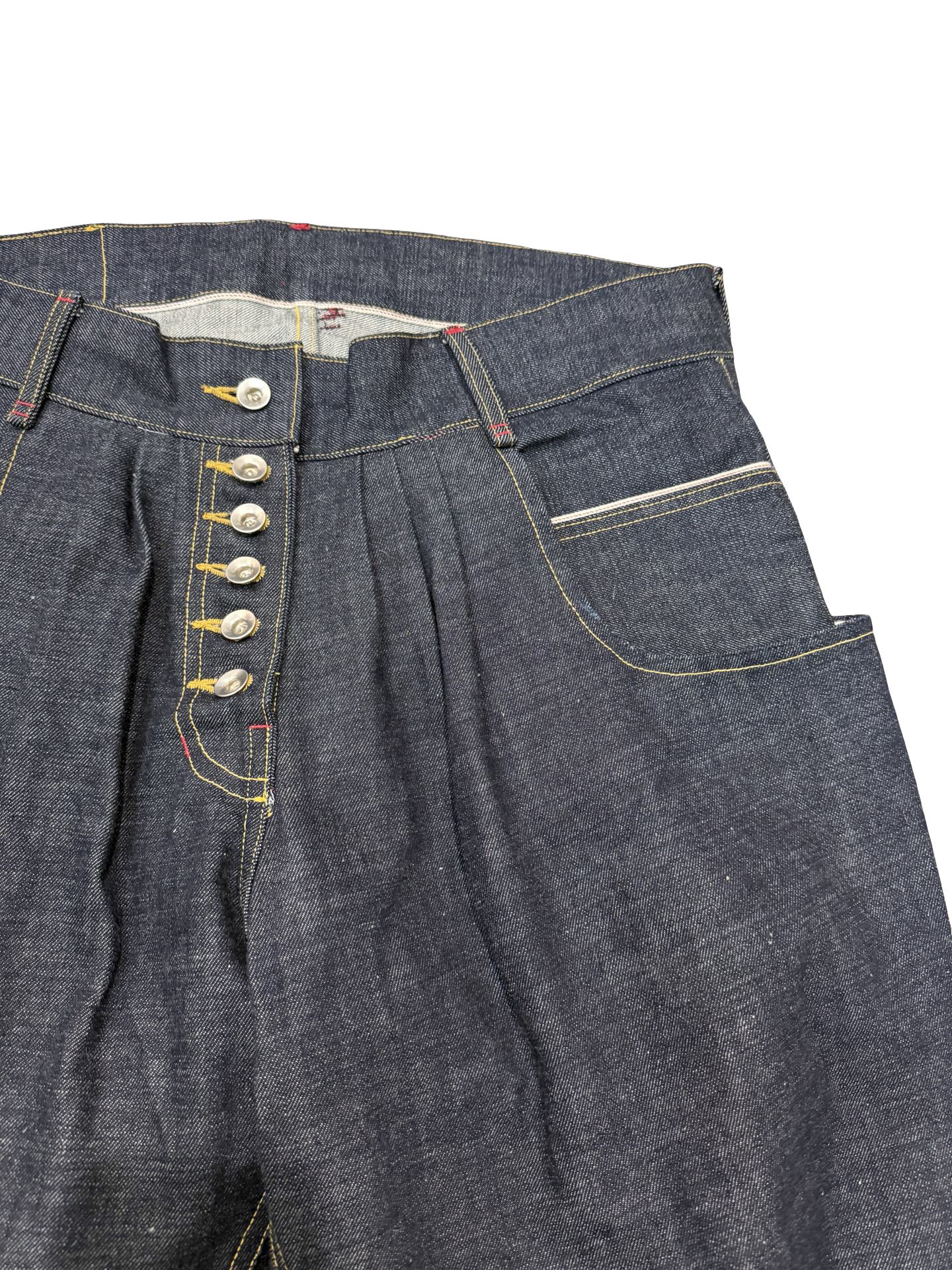 Baggy Selvedge Pleat Jeans 34”
