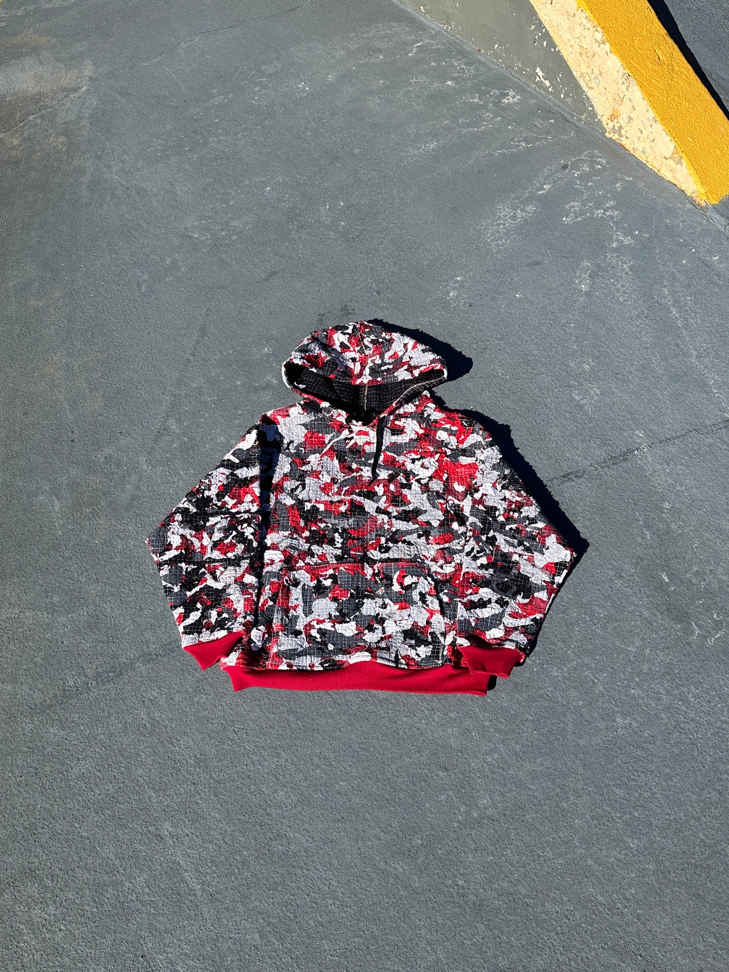 Boro Camo Scrapwork Hoodie Red