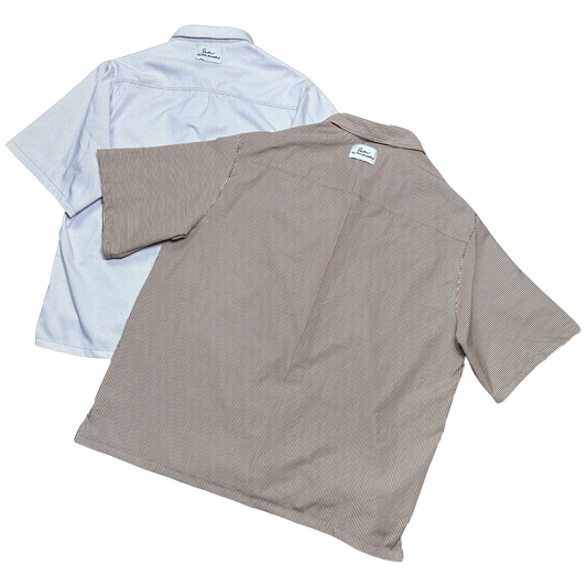 Pleated Button-up Shirt