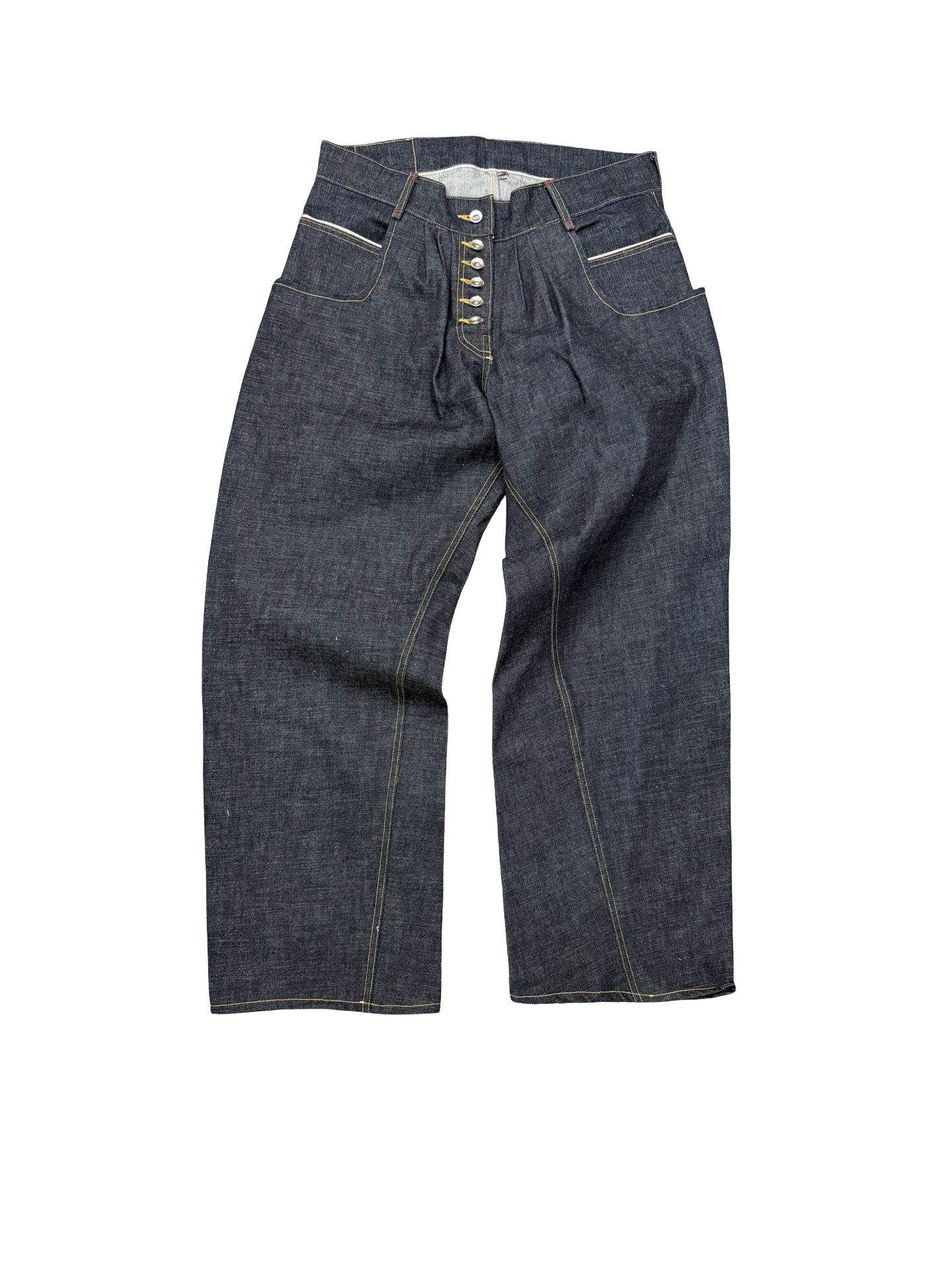 Baggy Selvedge Pleat Jeans 34”