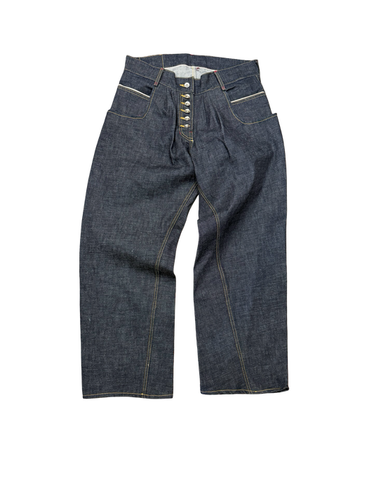 Baggy Selvedge Pleat Jeans 34”