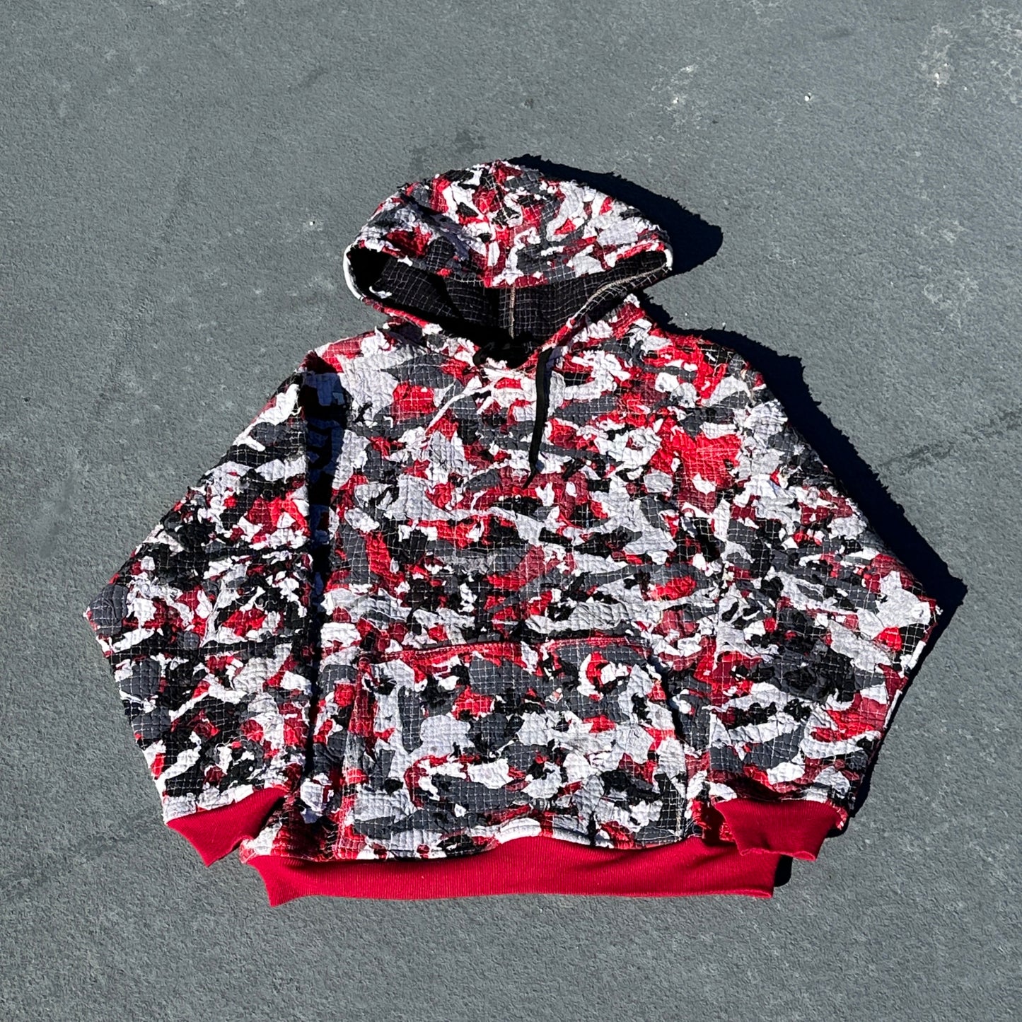 Boro Camo Scrapwork Hoodie Red