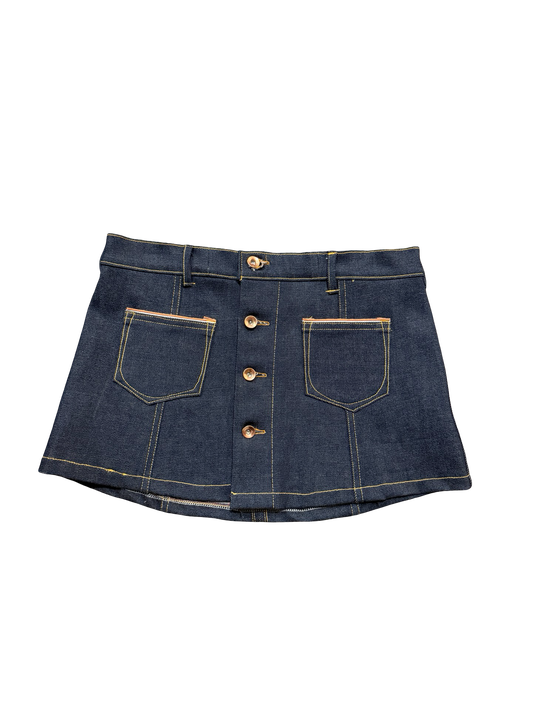 Selvedge Felled miniskirt 32x13”