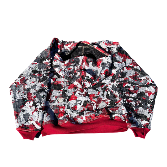 Boro Camo Scrapwork Hoodie Red