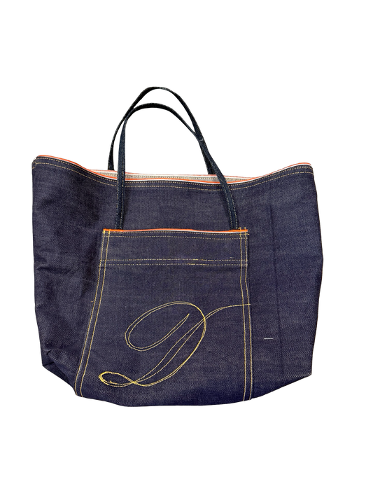Daeker Denim Tote Bag 13”x11”