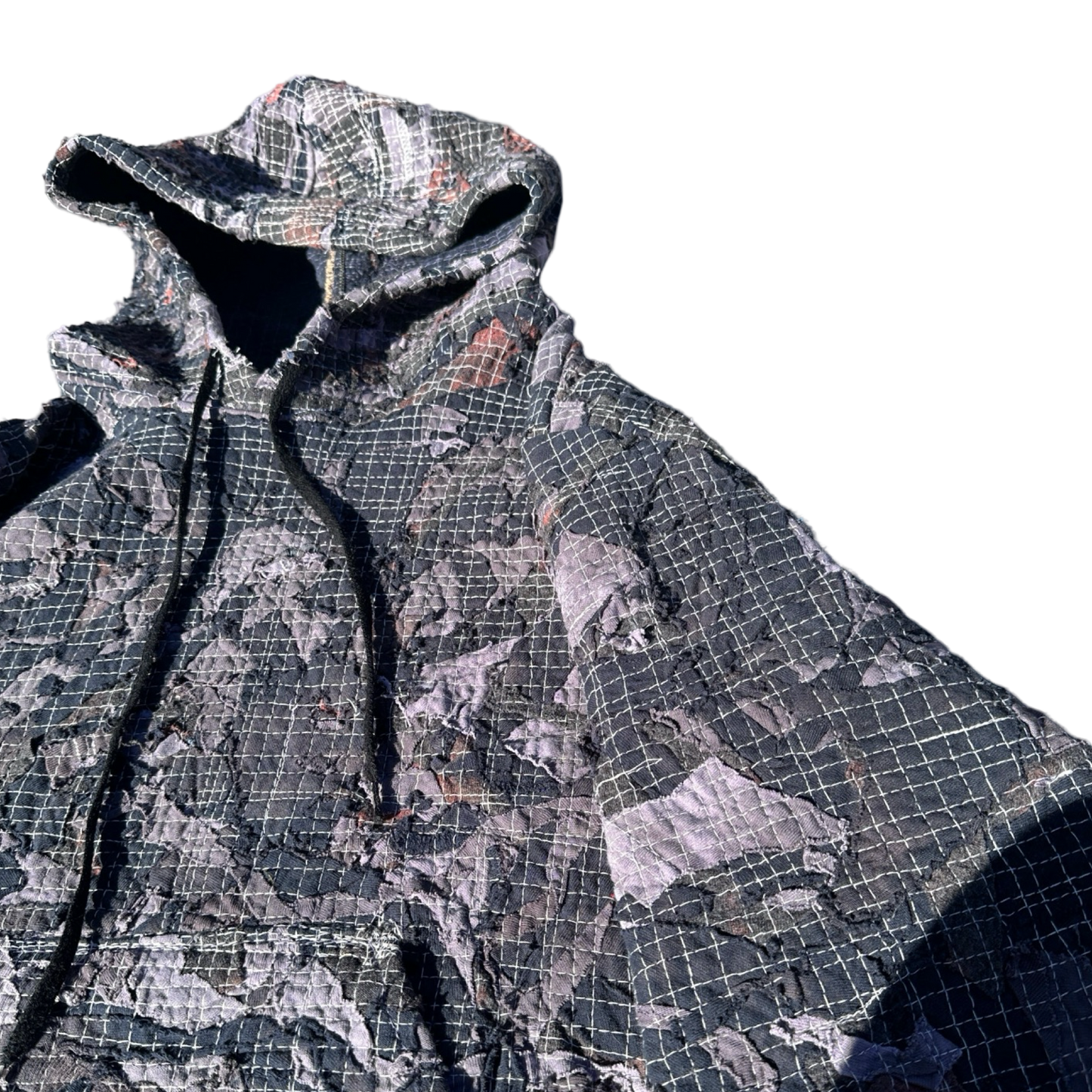 Boro Camo Scrapwork Hoodie “midnight”