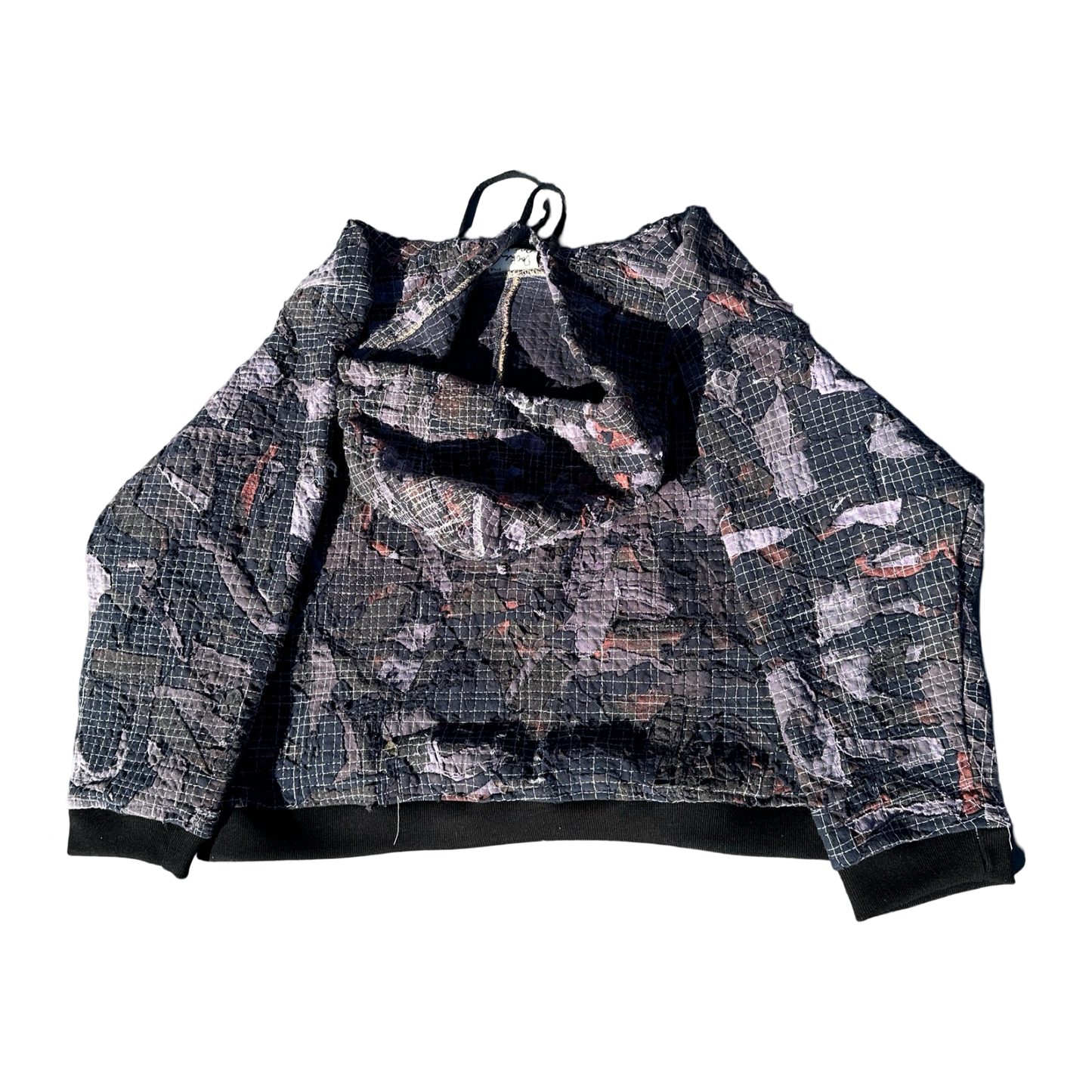 Boro Camo Scrapwork Hoodie “midnight”