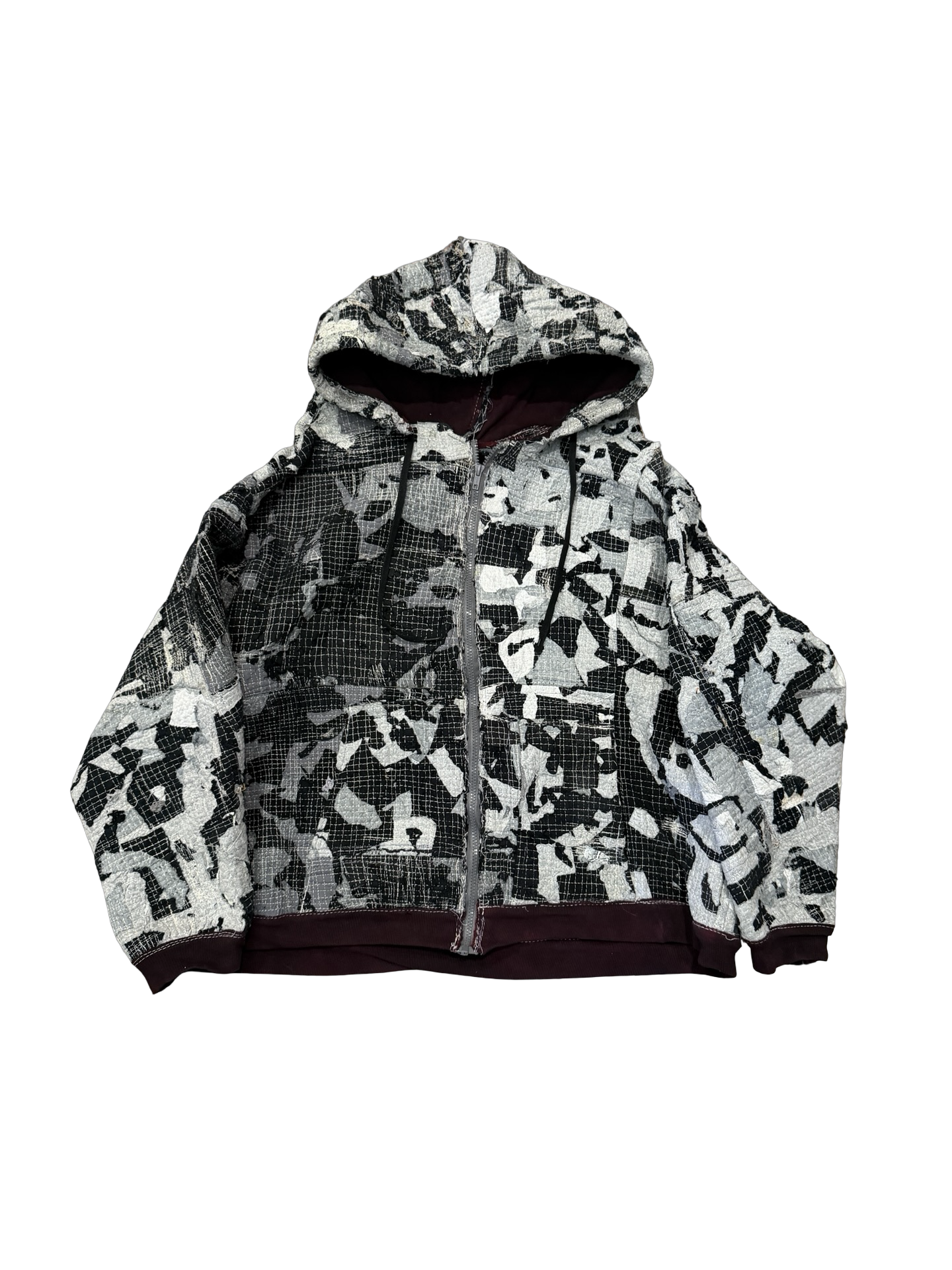 Patchwork Zip Hoodie M