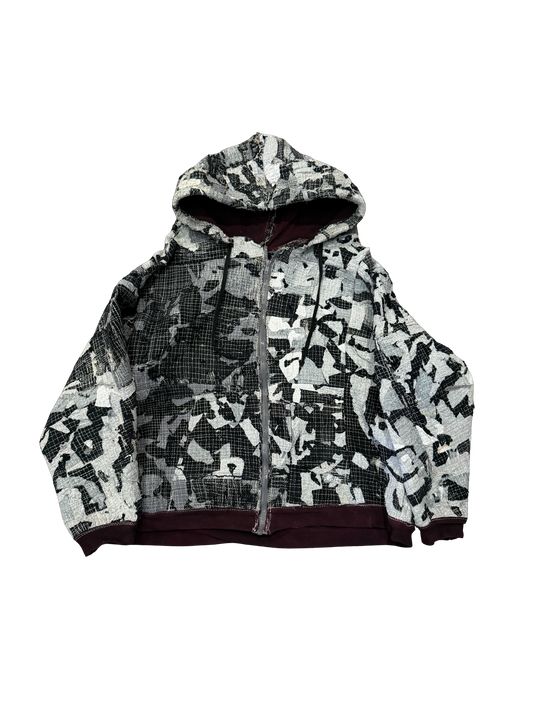 Patchwork Zip Hoodie M