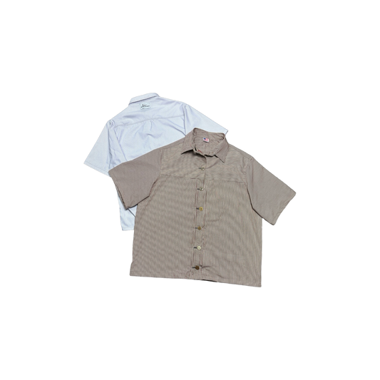 Pleated Button-up Shirt