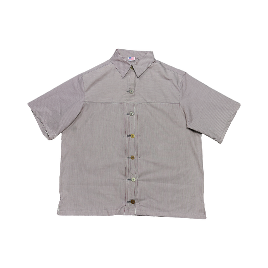 Pleated Button-up Shirt