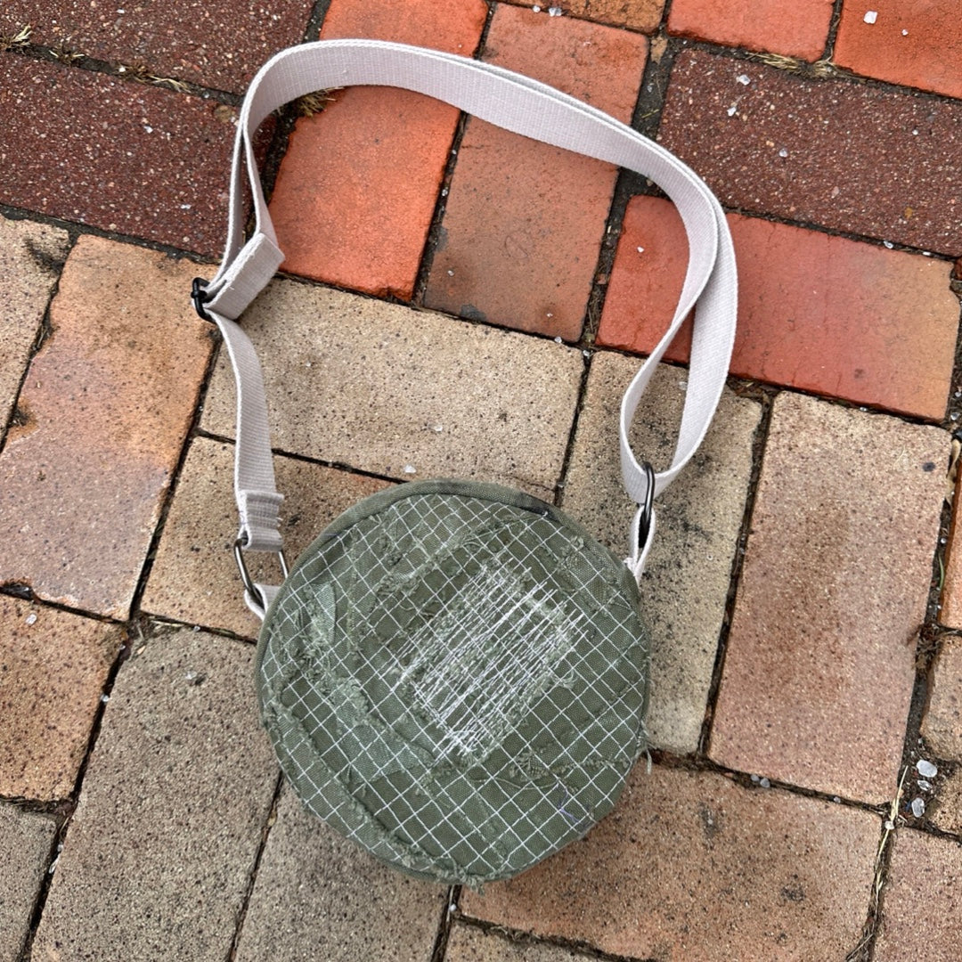 Military Napsack Patchwork Cross Body Bag 7.5"